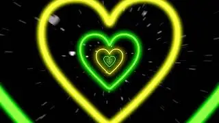 💛💚 Yellow Green Heart tunnel loop video background 💚💛 10 hour animation