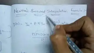 Newton's Backward Interpolation Formula ||
