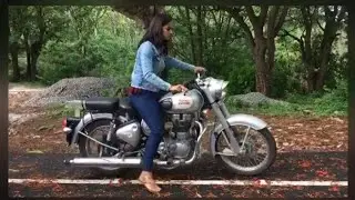 Jersey fame Shraddha Srinath Riding Royal Enfield  Shooting spot | Leaf Media