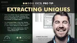EXCEL PRO TIP: Extracting Unique Values