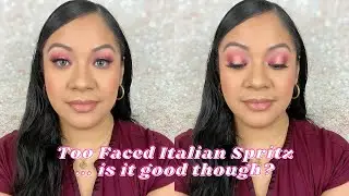 **New** Too Faced Italian Spritz Eyeshadow Palette - Peachy Pink Halo Eye Tutorial