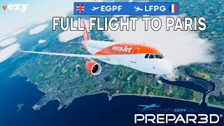[P3D V5.3] Full flight from Glasgow to Paris Charles de Gaulle on VATSIM | FSLabs A319