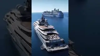 The largest charter yacht in the world Vs. a cruise ship  #yacht #yachtcharter #saltcharters #shorts