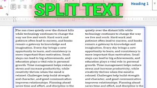How To Split Text Into Two Columns In Word