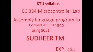 8051 Program to convert ASCII to BCD