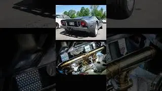 FORD GT custom exhaust 😈#fordgt #lachuteperformance #exhaust #ford #gt40 #v8 #engine #musclecar