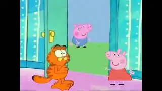 Garfield open the door and dance