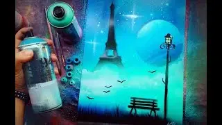 Eiffel Tower Spray Paint Art Paris Tutorial 2018 ITA - Sacha Walker Art