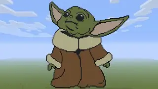 Minecraft Pixel Art - Grogu From The Mandalorian