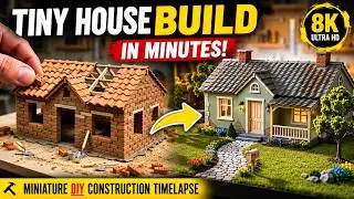 Tiny House Build in Minutes! 🏡 Miniature DIY Construction Timelapse (Insanely Satisfying 8K)