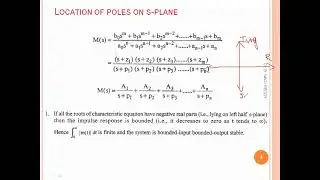 Location of poles on s-plane to determine the stability