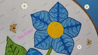 #200 Bordando flor muy bonita | Say Artes
