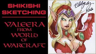 Shikishi Sketching - Valeera From World Of Warcraft