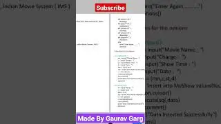 CLASS 12TH | Movie Booking Management System | Complete Coding | Python Mysql Project