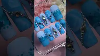 New press on nails! Full tutorial available on my channel💙#pressons #bluenails #nailinspo #nailart