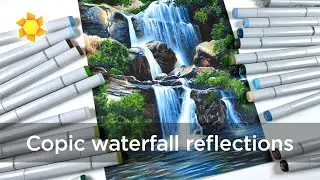 Cool Waterfall (Alcohol Marker Drawing)