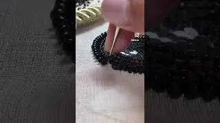Tambour beadwork. Embroidery process