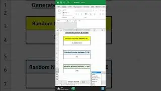 How to generate random numbers in Excel #excel #excelsolutions