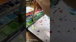 Mini paint with me session - watercolor leaves across the page!