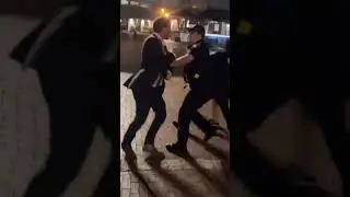 Newport Rhode Island Police Officers punching woman.