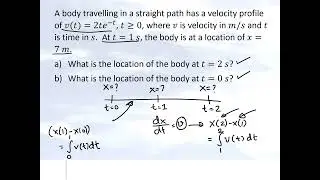 Calculus: Integration to find location of body given velocity