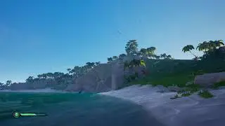 Grassy outcrop atop the cavern mouth looking to sea. Crescent Isle