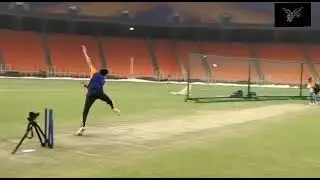 Yuzvendra Chahal Bowling Practice at Narendra Modi Cricket Stadium