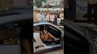 SUPER SEXY LADY ARRIVING ON PORSCHE GT3RS 