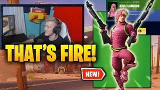 Streamers react to new KING FLAMINGO outfits! Fortnite funny & best moments!