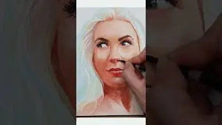Fire in her gaze: Watercolor Portrait speed painting #shorts