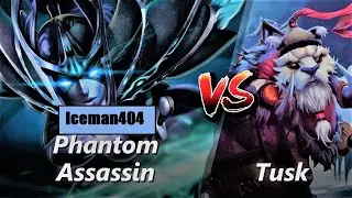 Phantom Assassin Vs Tusk 1v1 Dota 2 with 7 slotted item