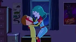 Morty and Planetina kiss (Rick and Morty)