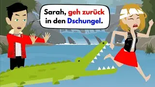 Learn German | Crocodiles attack Sarah in the lake 🐊 | Vocabulary and important verbs