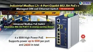 Industrial Modbus L2+ 4-Port 1G 802.3bt PoE++ Managed DIN-rail Ethernet Switch  (IGS-5225-4UP1T2S)