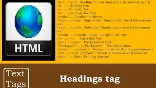 Headings tag in Text Tags | HTML Programming Tutorials for beginners