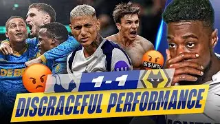 A DISGRACE OF A PERFORMANCE! 😡Tottenham 1-1 Wolves EXPRESSIONS REACTS