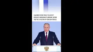 The hands of Vladimir Putin and Russian armed forces are stained with blood.