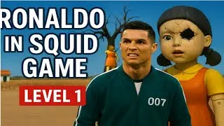 Ronaldo in Squid Game 😱 | Football Power vs Red Light Green Light | ronaldo ai video 