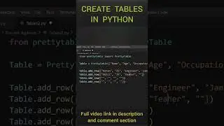 Create Tables in Python 🔥 | Every beginner & SQL developer must watch this video #shorts #python