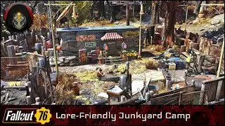 FALLOUT 76 | Lore Friendly Junkyard Camp Build.