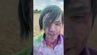 Краски холи пляж играем песня #shorts #пляж #краскихоли