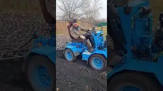Осенняя ВСПАШКА. Самодельный   минитрактор переломка ПЛУГ