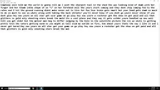 typing the entire all star song in notepad