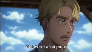 Sasha loved Nicolo's sea food so much_Attack on titan/Shingeki no Kyojin 4 ep 68