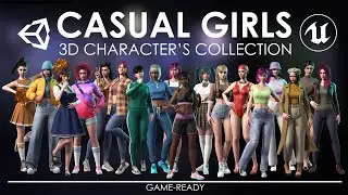CASUAL WEAR GIRLS PACK | Full demo | Game-ready 3D characters for Unreal Engine and Unity