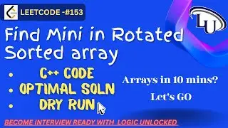 🔍 Find Min in Rotated Sorted Array - Leetcode 153 | Binary Search | C++ DSA