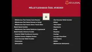 Edulegal.net - Milletlerarası Özel Hukuk Eğitimi