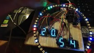 NTP clock with 7-segment numbers on 4 OLED displays and round led clock (4)