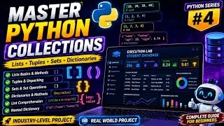 Python #4 | Collections Masterclass 🔥 Lists, Tuples, Set, Dictionaries + Smart Student Execution Lab