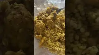 Toasted Tiny Pasta Balls with Shawarma for Lunch 